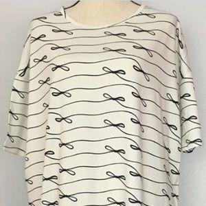 SALE! LuLaRoe Bow Pattern Black & White Irma Shirt